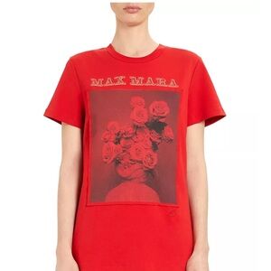 Max Mara Rosso Red Tee Women’s Small Cotton Designer